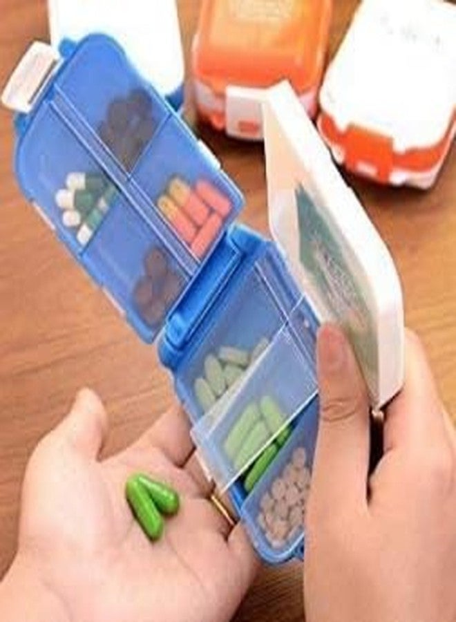 PentaDeco 7-Day Pill Reminder Box | Round Medicine Storage Case with 7 Compartments | Portable Mini Tablet Organizer for Daily Use - Image 3